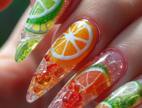 Summer Nail Designs Fruity Stiletto Nails