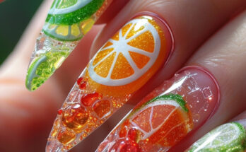 Summer Nail Designs Fruity Stiletto Nails