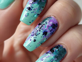 Teal and Purple Gradient Nails Summer Teal Nails Ideas and Design